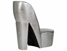 Vidaxl chaise en forme de chaussure à talon haut argenté