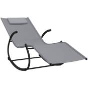 Vidaxl - Chaise longue à bascule Gris Acier et textilène Grey