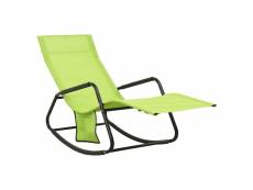 Vidaxl chaise longue acier et textilène vert