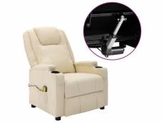 Vidaxl fauteuil de massage inclinable électrique blanc crème faux cuir
