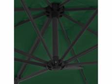 Vidaxl parasol en porte-à-faux avec mât en acier 250 x 250 cm vert 44625
