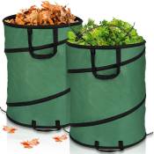 Vingo - Sacs à déchets de jardin Popup avec 3 poignées indéchirables Sac à déchets 170L 2X