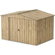 Abri de jardin métal woodgrain - 7,75m² - kit ancrage - Imitation bois - Duramax