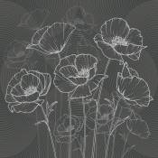 Ag Art - Coussin a motif a fleurs noir- 45 cm x 45