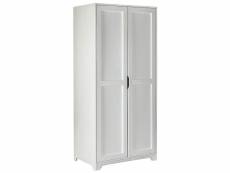 Alaska - armoire 2 portes vernis blanc avec penderie