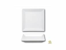 Assiette carrée porcelaine blanche - l 24 cm - kimi