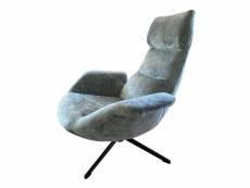 Asti - fauteuil rotatif en velours gris