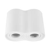 Barcelona Led - Applique plafond double en aluminium tub - Orientable - 2xGU10 - Blanc - Blanc