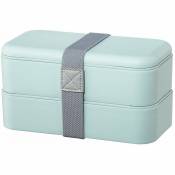 Boîte bento, 2 lunch boxes empilables, 500ML par compart., bleu pastel Xavax 00181595