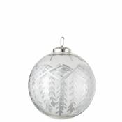 Boule de Noël en verre argent 12.5x12.5x15 cm D13cm