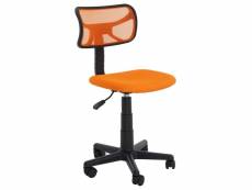 Chaise de bureau pour enfant milan fauteuil pivotant et ergonomique, siège à roulettes avec hauteur réglable, mesh orange