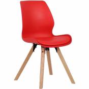 Chaise de salle à manger Luna avec pieds en bois rouge