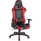 CLP - Design sportif de chaise de bureau en cuir eco avec 5 roues coulissantes différentes couleurs Couleur : Noir et rouge