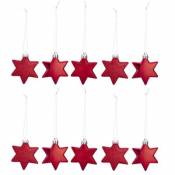 Décoration étoile rouge (10 pièces)
