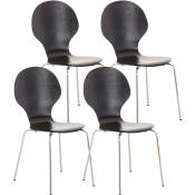 Définissez 4 chaises empilables avec une conception ergonomique et élégante disponibles différentes couleurs colore : noir