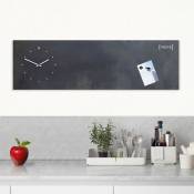 Designobject - Horloge murale tableau blanc magnétique horizontal Post It Industrial