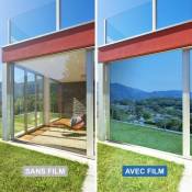 DIMEXACT - Film anti regard pour fenêtre à petit vitrage vis-à-vis proche - bleu - 75 cm x 0.5 m - En Rouleau - bleu