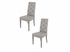 Duo de chaises gris clair - siena - l 54 x l 46 x h
