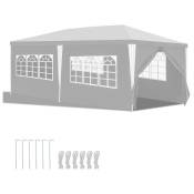 Einfeben - Tente Pavillon Polyéthylène Tubes en Acier – Tente de luxe en polyéthylène et tubes en acier, tente de jardin pratique 3x6m Blanc - Blanc