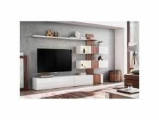 Ensemble meuble tv mural - abw quill - 250 x 40 x 160 - blanc