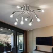 Etc-shop - Lampe Spoutnik argent plafonnier 8 flammes plafonnier orientable chambre, spot flexible, métal, 8x E27, DxH 60x30 cm