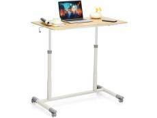 Giantex bureau assis-debout à roulette/table d'ordinateur avec hauteur ajustable design morderne 95x52x70–107cm pour bureau chambre bois