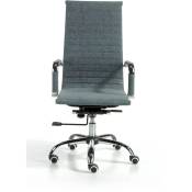 Herdasa - Chaise de bureau en simili-cuir couleur bleu foncé, avec soutien haut, modèle executive