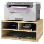 HOMCOM Organiseur bureau aspect bois avec 3 compartiments fournitures support d'imprimante dim. 47L x 40l x 22,5H cm