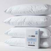 Homescapes - Protège-oreiller imperméable 40 x 80 cm, Lot de 4 - Blanc