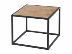 Joss - table basse carrée l.55cm frêne et métal