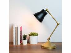 Lampe de bureau paignton e27 hauteur 43 cm laiton noir [lux.pro]