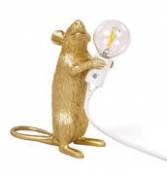 Lampe de table Mouse Standing #1 / Souris debout - Seletti or en plastique
