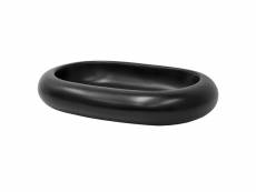 Lavabo en céramique noir mat vasque á poser pour salle de bain 650x450x110 mm 490006478