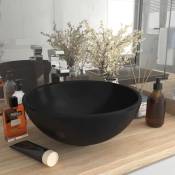 Lavabo rond à poser Lavabo Vasque salle de bain Noir mat 32,5x14 cm Céramique