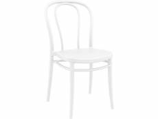 Lot de 4 chaises arrondie katsiki en fibre de verre blanc