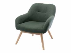 Malmo - fauteuil scandinave tissu vert forêt pieds