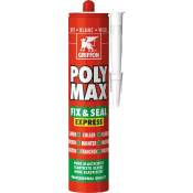 Mastic colle et d'étanchéité Poly Max Fix & Seal Express - Blanc - 435 g - Griffon