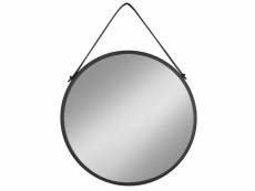 Miroir coloris noir en acier / verre - dim : 38 x 2 x 38 cm -pegane-