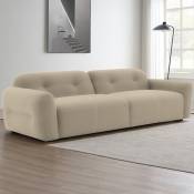 Mobilier Deco - casa - Canapé 3 places en tissu 3D beige - Beige