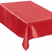 Nappe rectangulaire en satin uni - Rouge - 140 x 360 cm