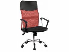 Nime - fauteuil ergonomique avec accoudoirs - hauteur ajustable - dossier inclinable - en maille aérée - rouge