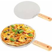 Pelle à pizza pour four à pizza Accessoires Pelle à pizza en acier inoxydable 43.5 cm Poignée en bois Surface 25.5 x 30 cm Coulisseau pour pierre à