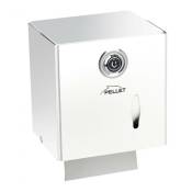 Pellet - Distributeur papier wc Gamme pro mixte 134 x 137 x 120 mm acier époxy blanc à clé