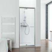 Porte de douche pivotante extensible, verre 5 mm, Vita, Schulte, profilé aspect chromé, verre transparent, 80-90 cm
