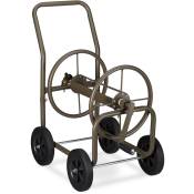 Relaxdays - Chariot pour tuyau xl, Tambour mobile métallique,