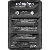 Relaxdays - Poche de glace, chaud et froid, 25 x 36 cm, gel, premiers secours, pochette réutilisable, noir