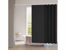 Rideau de douche anti-moisissure. Rideau de baignoire 100% polyester avec œillets.180x200cm noir