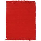 Simply coton - Tapis 100% coton rouge 150x200 - Rouge