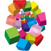 Sticker décoratif abattant toilettes, 3D moderne et coloré avec cubes de toutes les couleurs, 33 cm X 38 cm - Multicouleur