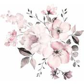 Stickers muraux vintage fleur en rose pâle autocollant sticker mural plantes printemps nature i Décor pour salon chambre cuisine couloir chambre